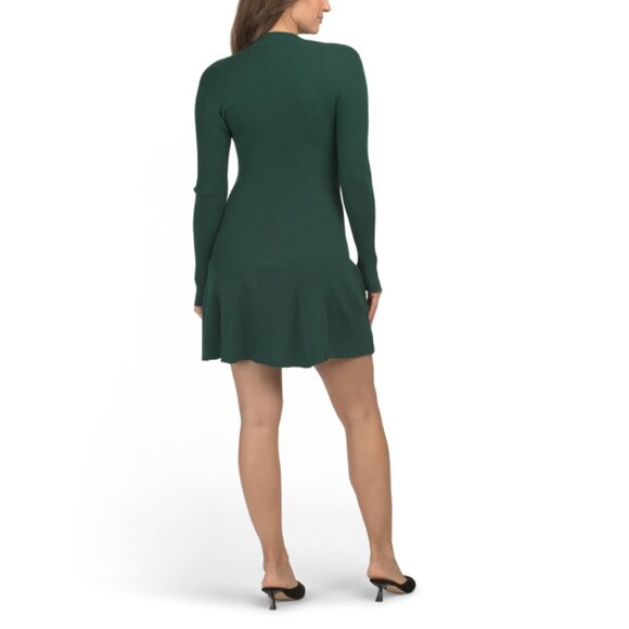 SUPER NATURAL BY SECRET MISSION Fir Green Merlin Knit Mini Dress - Picture 2 of 2